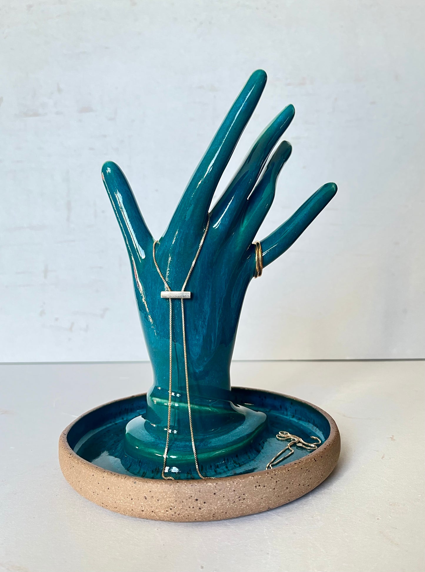 hand display/jewelry dish - turquoise