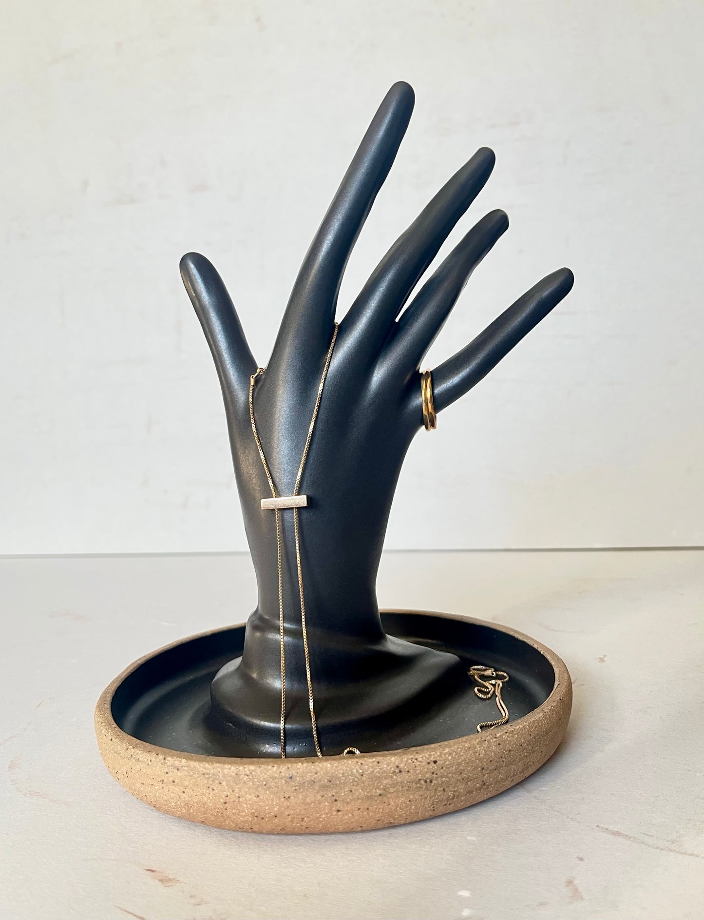 hand display/jewelry dish - satin black