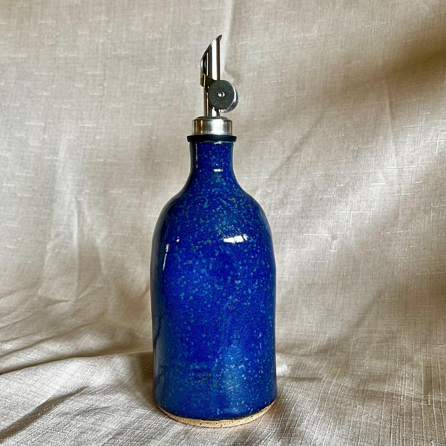 large olive oil bottle - blue