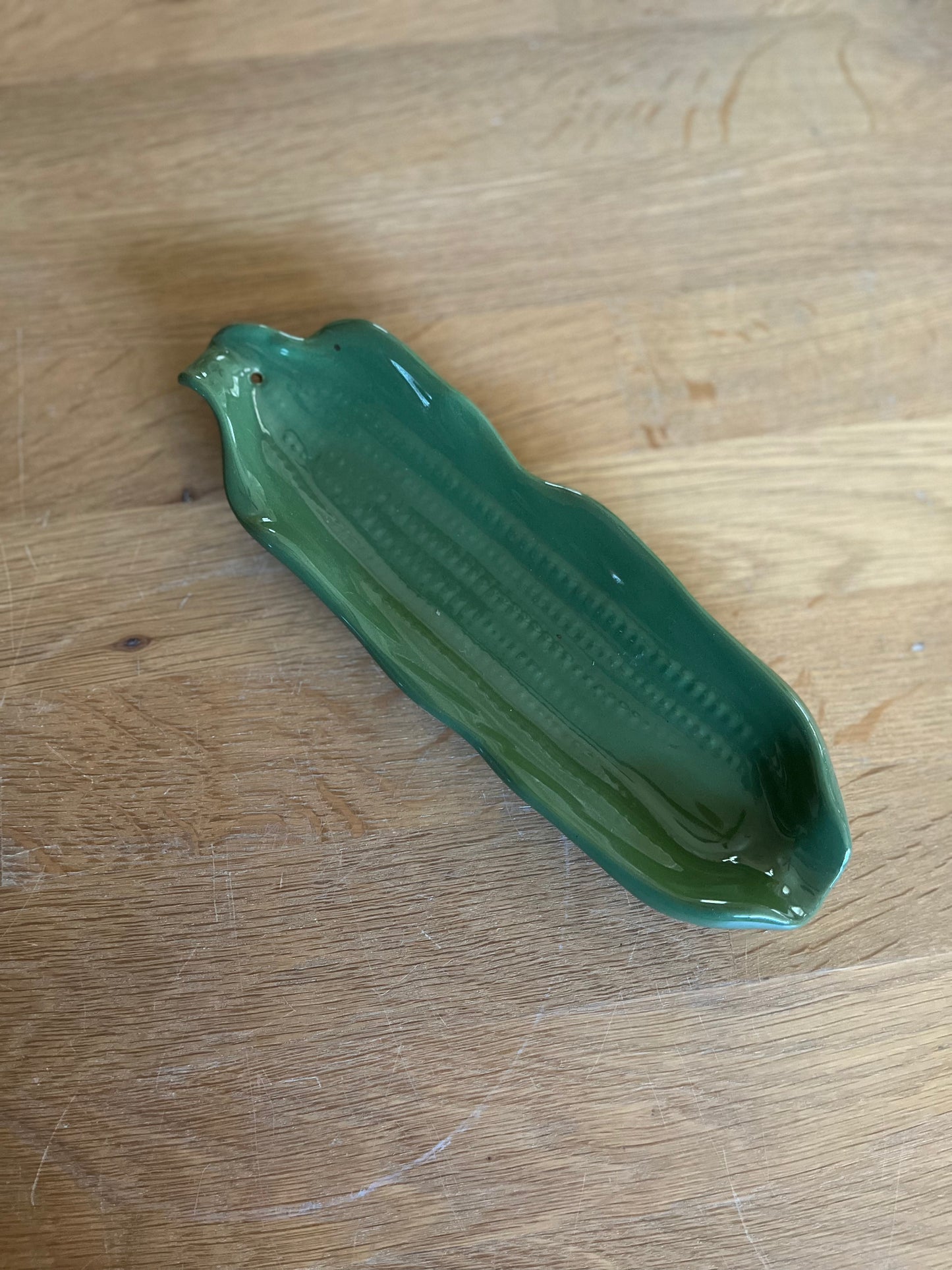 corn cob incense holder - green