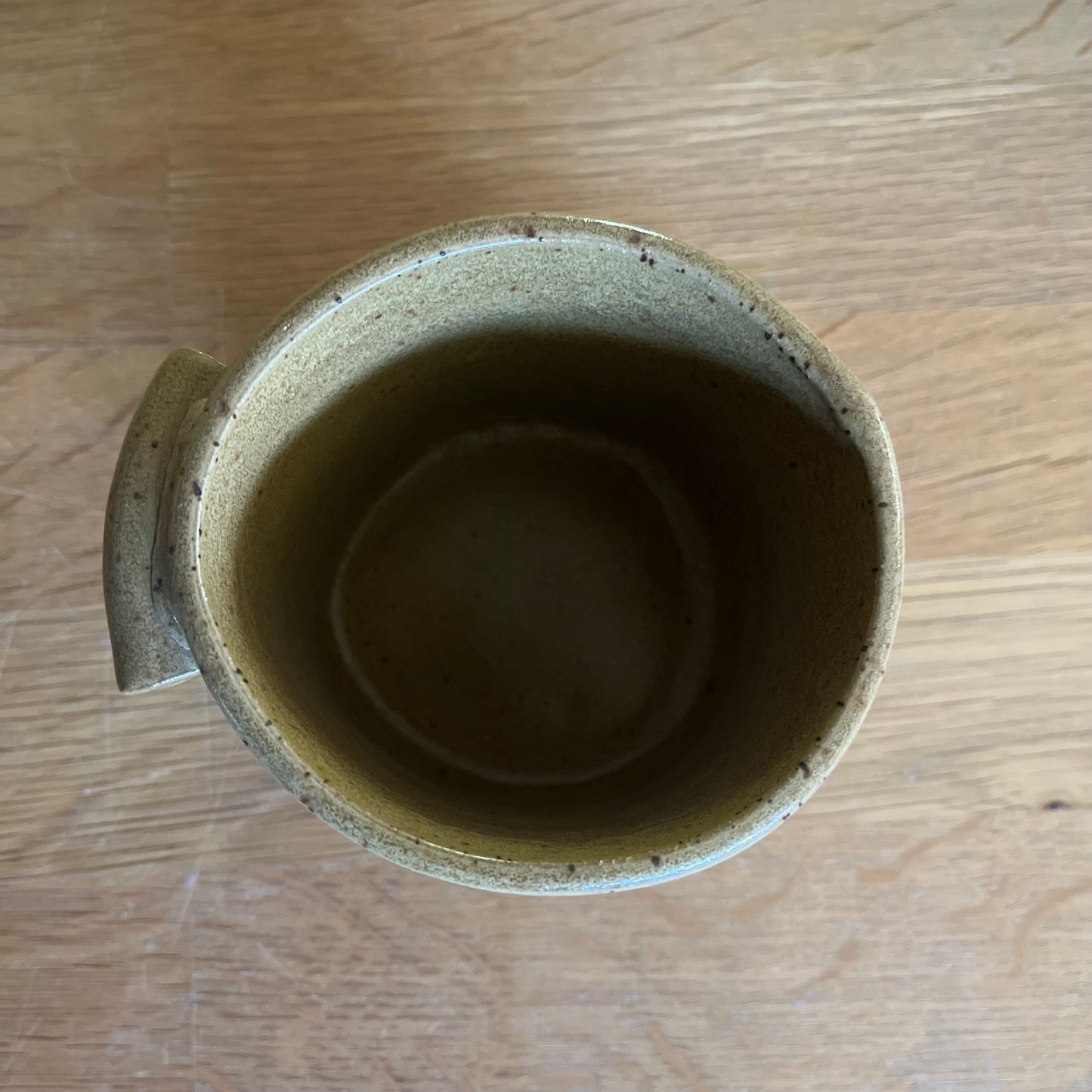 hand built nub handle cup - mustard yellow 1