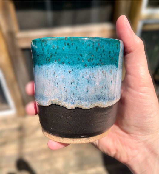 small tumbler - turquoise & black