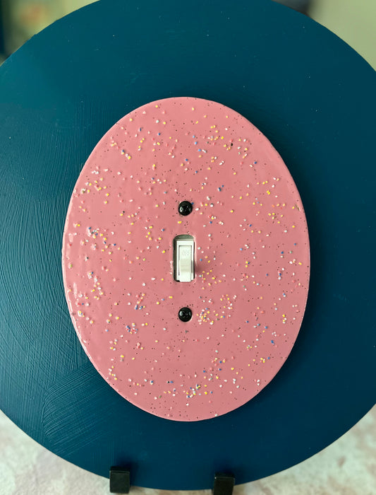 light switch cover - pink oval