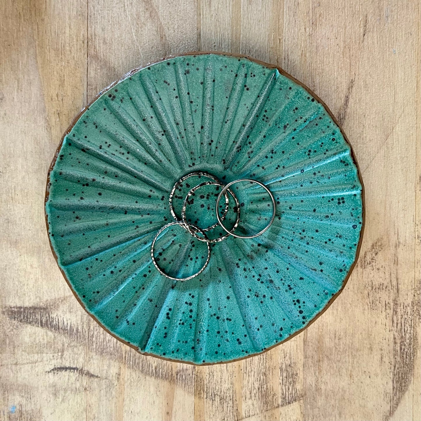 carved ring dish - turquoise