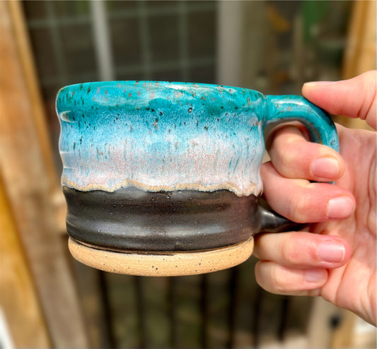 mug - turquoise & black
