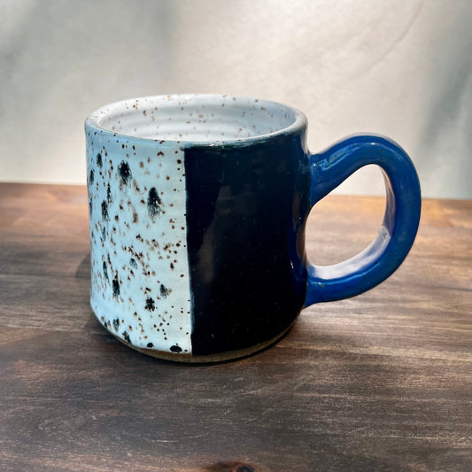coffee mug - black/white spots/blue 1