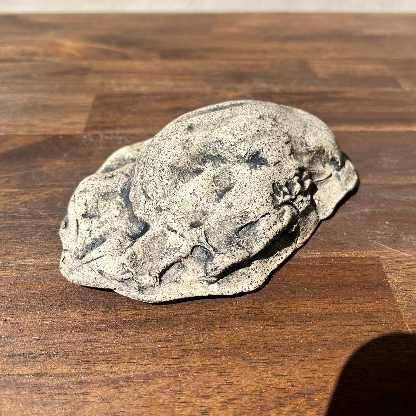 oyster ring dish - natural/clear glaze