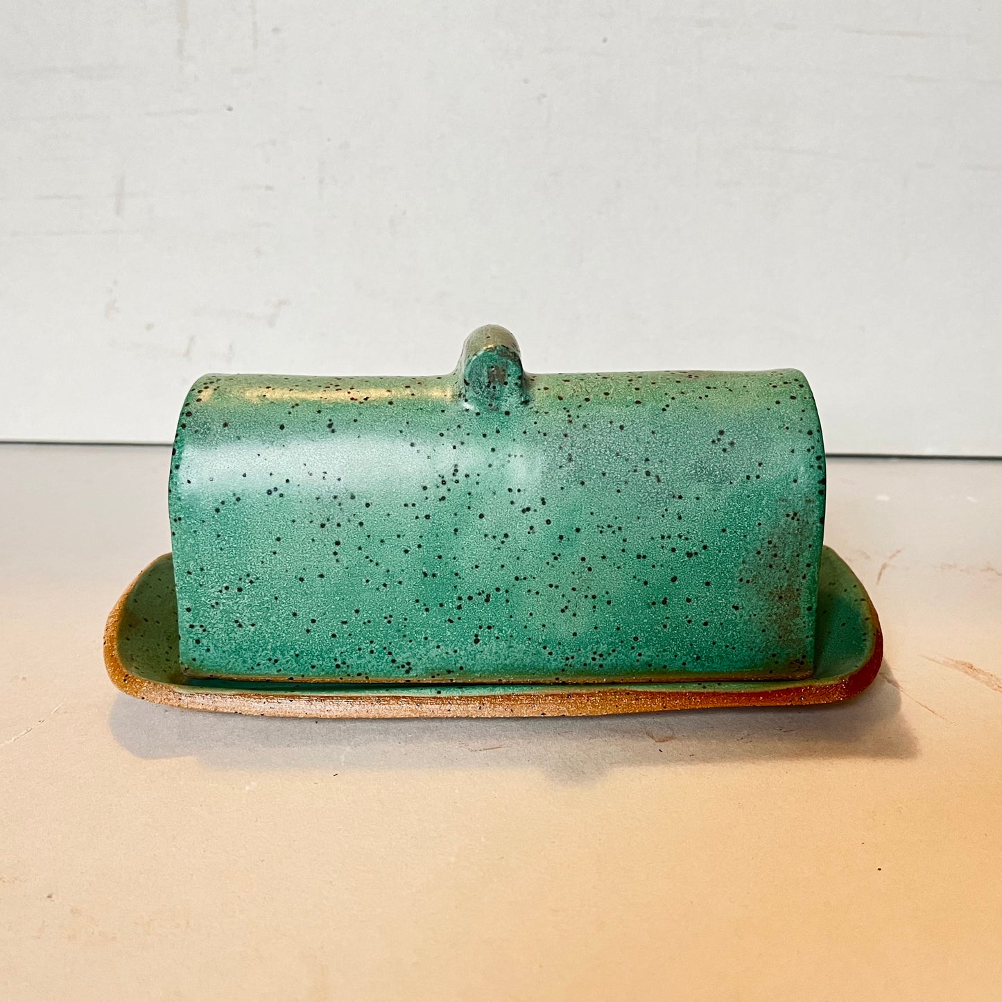 butter dish - sage green