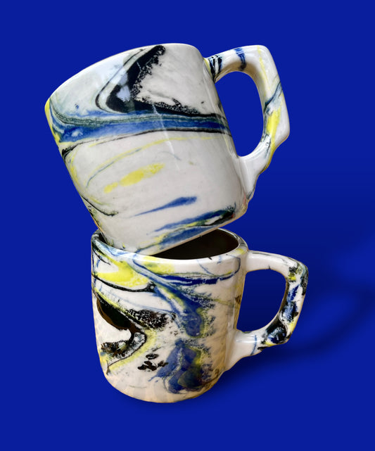 small marbled coffee mug - set of 2