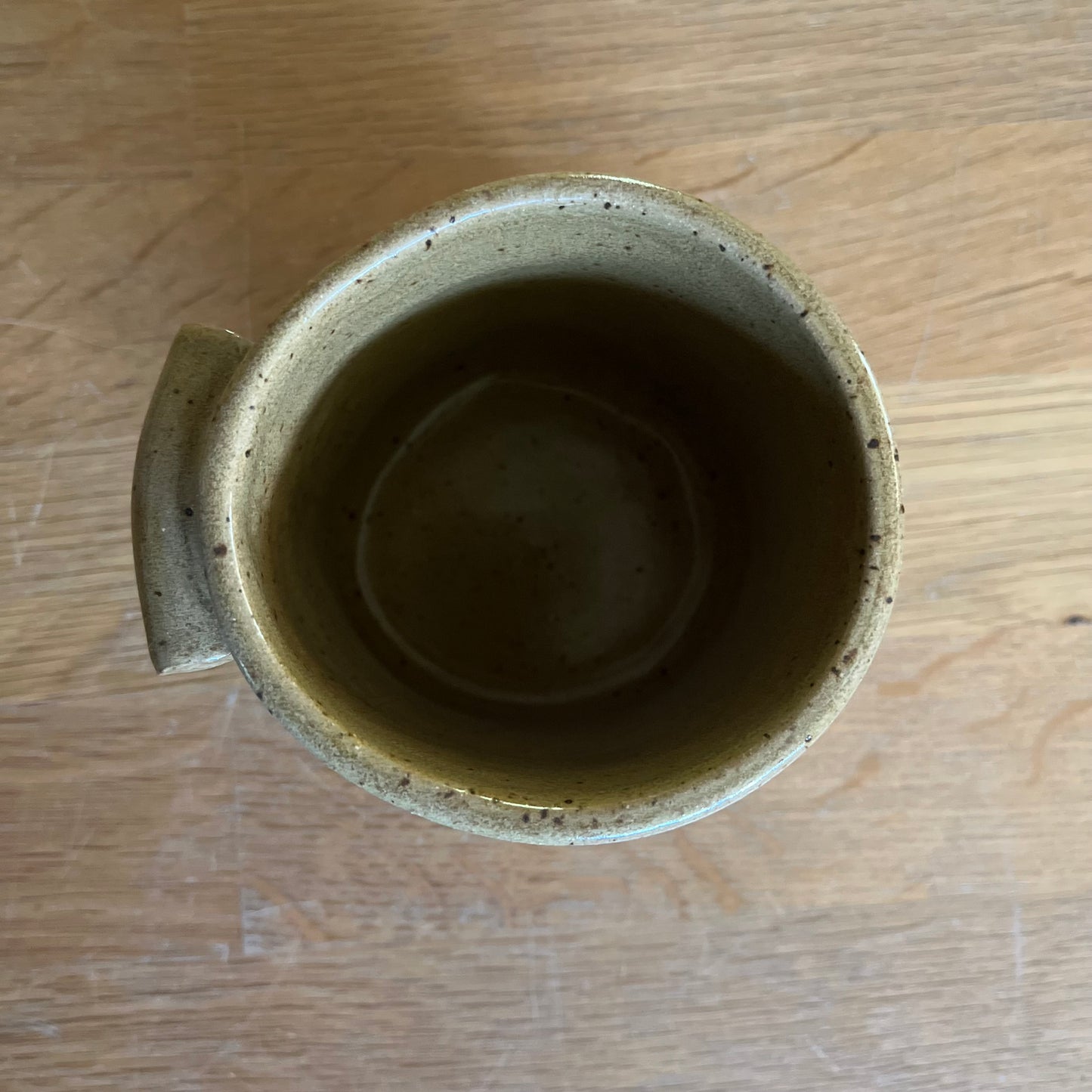 hand built nub handle cup - mustard yellow 2