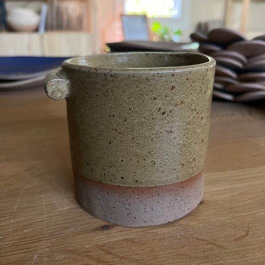 hand built nub handle cup - mustard yellow 1