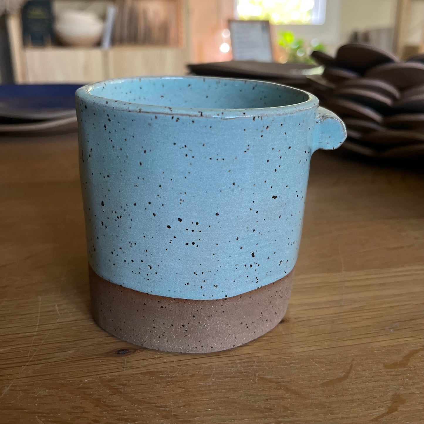 hand built nub handle cup - light blue 1