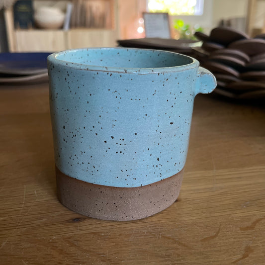 hand built nub handle cup - light blue 1