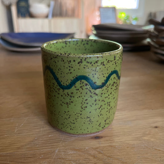 glaze test tumbler - greens